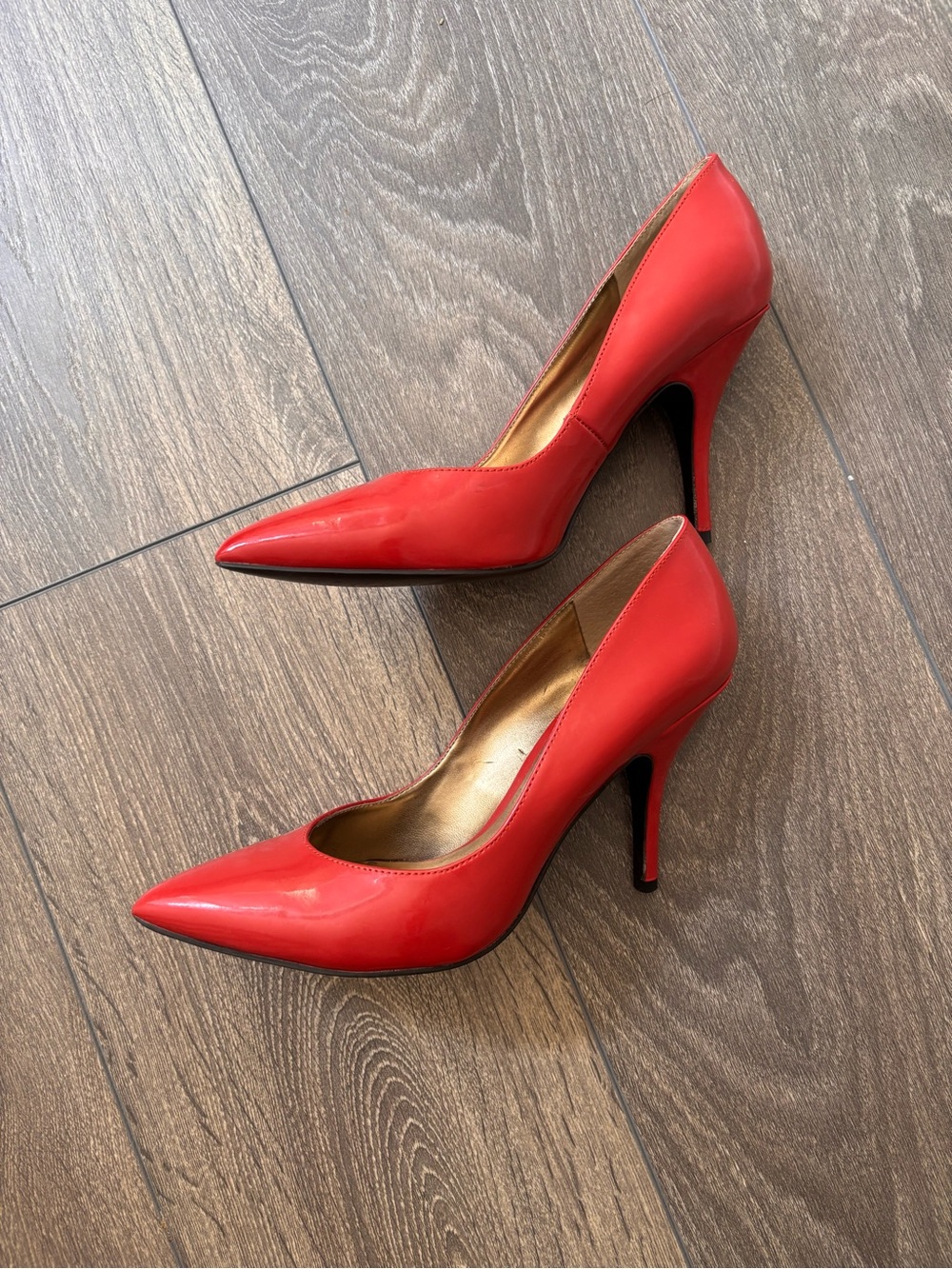Guess by Marciano Red Patent Pointed Toe Stiletto Pumps